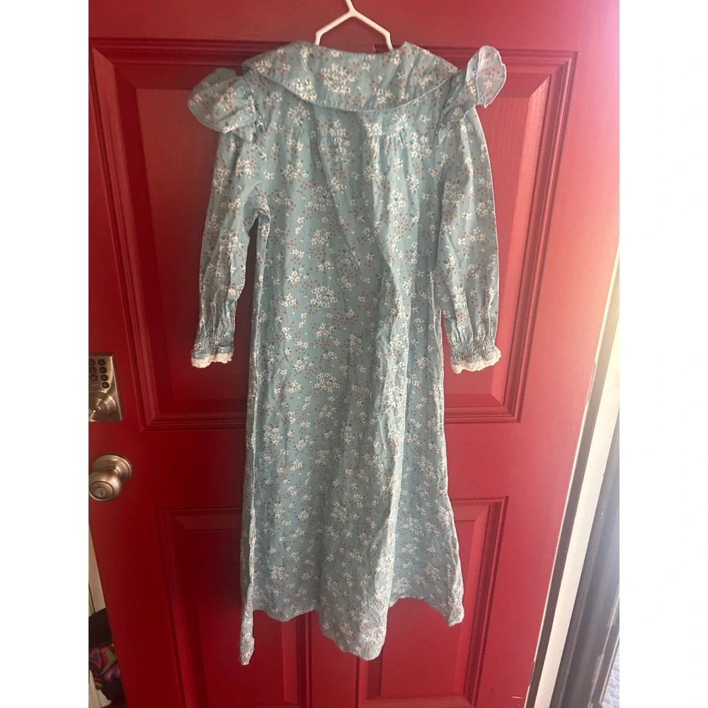 Scarlet Darkness Nightgown Floral Peter Pan Collar‎ Ruffle Cottagecore bin B